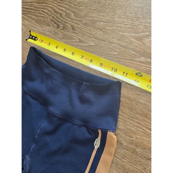Free People Movement Seamless Stripe Leggings M/L Navy Red Tan Yoga Pants - Picture 6 of 10
